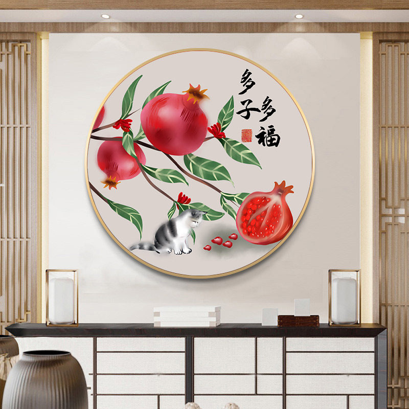 2023新款线绣十字绣小件客厅 多子多福圆形自己手工满绣2022家用