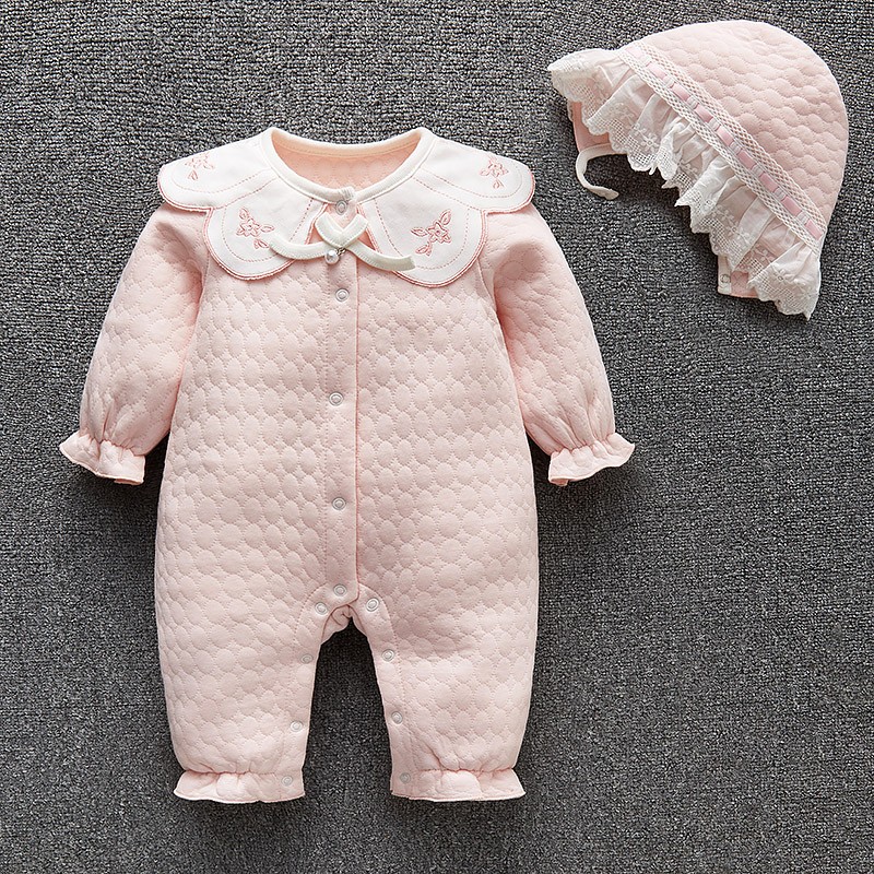 婴儿加厚保暖连体衣女宝宝冬季