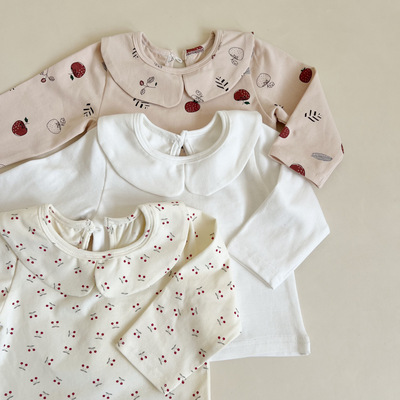 婴儿娃娃领保暖打底衫秋冬装女宝宝T恤贴身内穿上衣洋气公主内搭