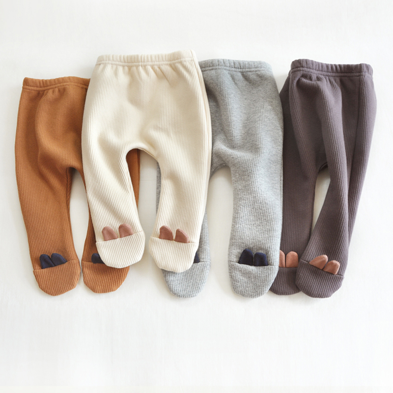 婴儿加绒打底裤男女包脚连脚裤