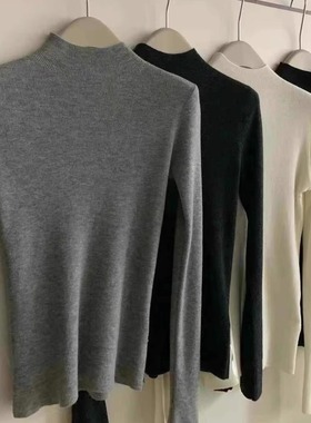 巨百搭~神仙内搭精纺超细100棉羊毛打底衫女上衣轻薄半高领针织衫