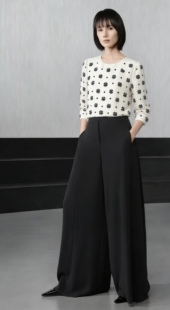 圆领上衣 七分袖 D家纯元 春夏系列重磅真丝手工订珠重工别致时尚