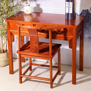 刺猬紫檀书桌花梨木电脑桌红木化妆桌实木书桌中式办公桌阳台卓