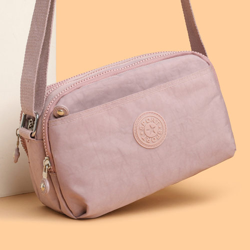 2025新多层斜挎包休闲百搭多口袋便携布包防泼水单肩女包轻便小包