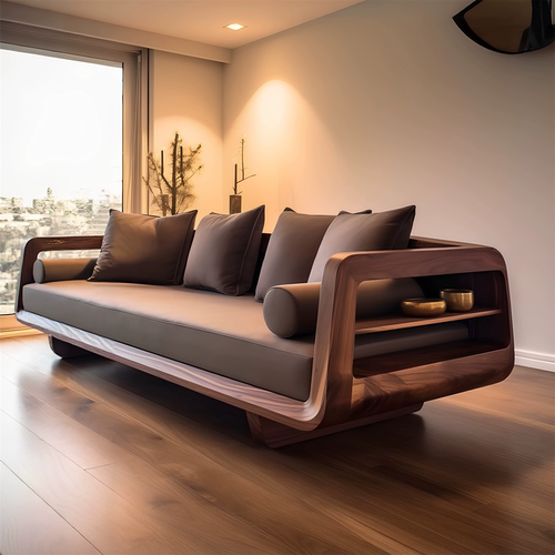 新中式北美黑胡桃木沙发