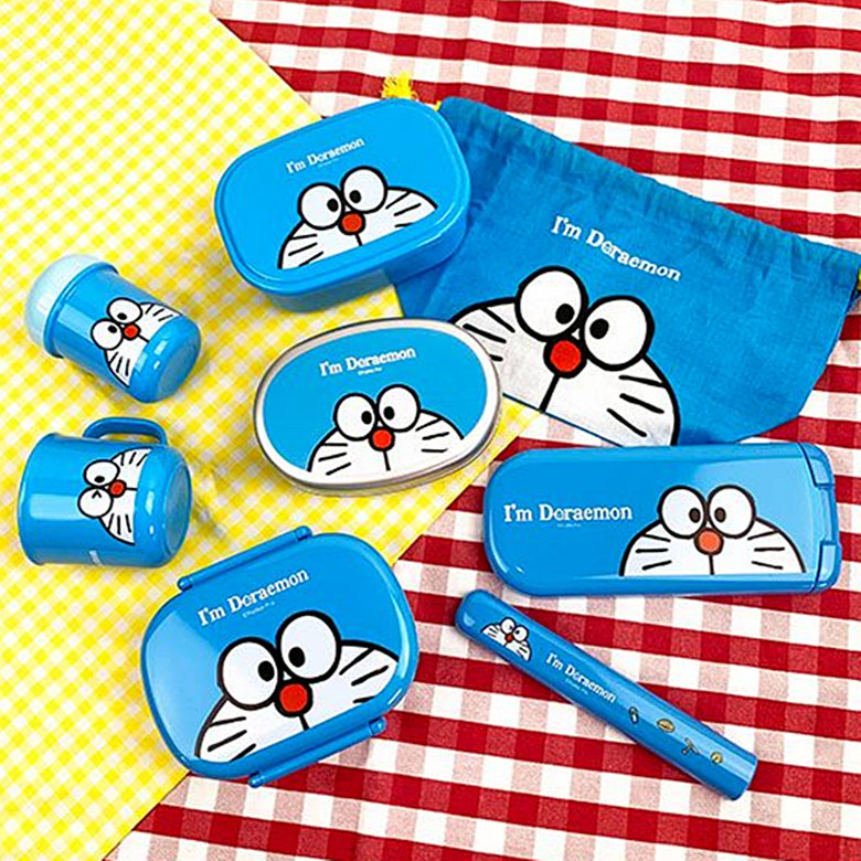 OSK机器猫儿童学生餐具饭盒水杯