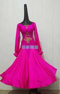 新款 华丽国标舞裙摩登大摆裙表演裙礼服国标舞比赛裙定制