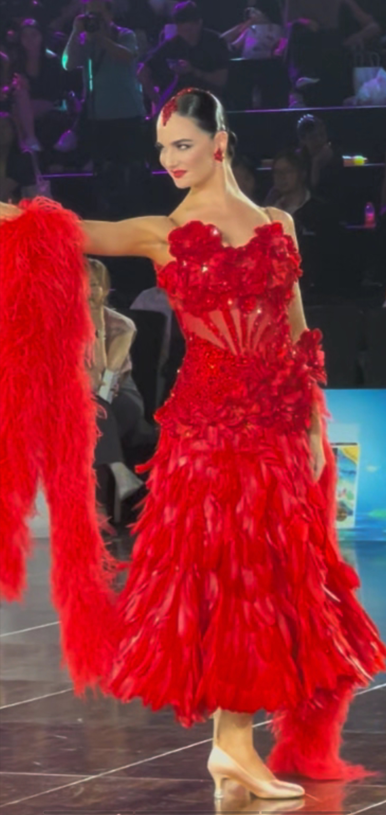 丽新舞服新款国标舞连衣裙交谊舞表演裙演出华尔兹舞