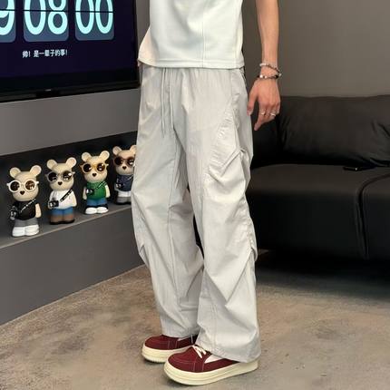 美式潮牌工装裤男夏季薄款透气速干裤褶皱徒步伞兵冲锋裤休闲长裤