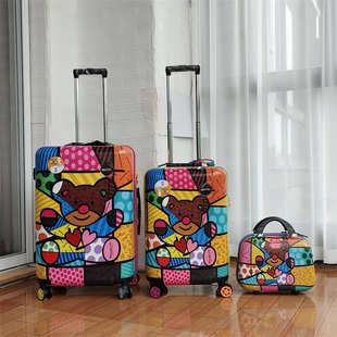 HEYS20寸PC印花登机箱24寸拉杆箱28寸大容量托运旅行箱包万向轮