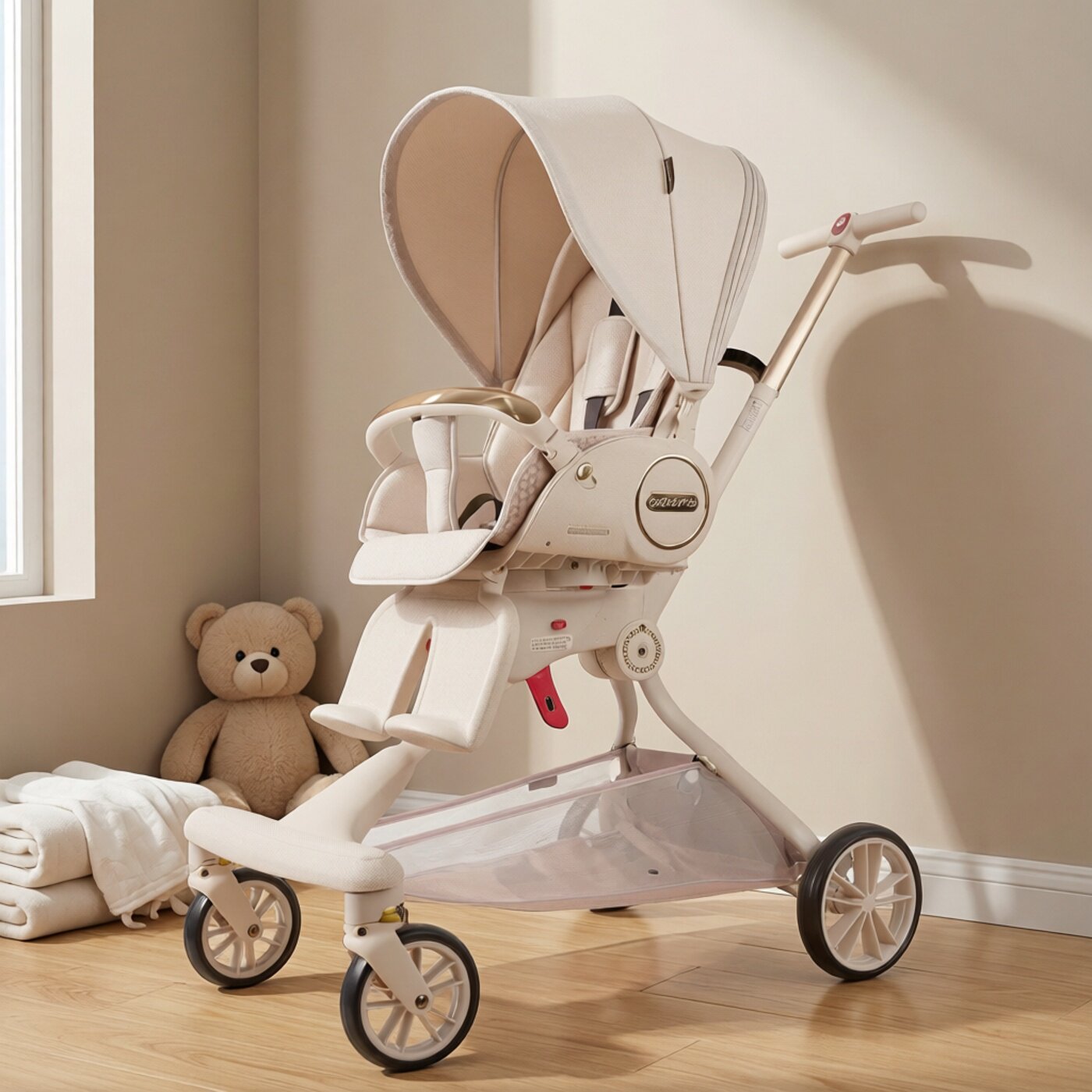 宝宝好V9遛娃神器双向可坐躺折叠儿童推车高景观轻便推行bb婴儿车