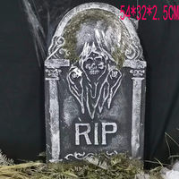 Halloween decorations: Foam tombstones, bars, haunted houses, terrifying venues, large skull tombstone ornaments, skeleton props thumbnail 6