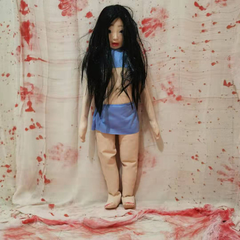 万圣节恐怖小孩吊鬼鬼屋密室装饰长发女鬼丧尸假尸体黑白无常道具