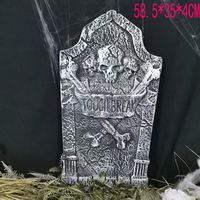 Halloween decorations: Foam tombstones, bars, haunted houses, terrifying venues, large skull tombstone ornaments, skeleton props thumbnail 2