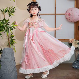 女童汉服2024仙气古风连衣裙新款 女学生宋朝中国风公主裙超仙夏装