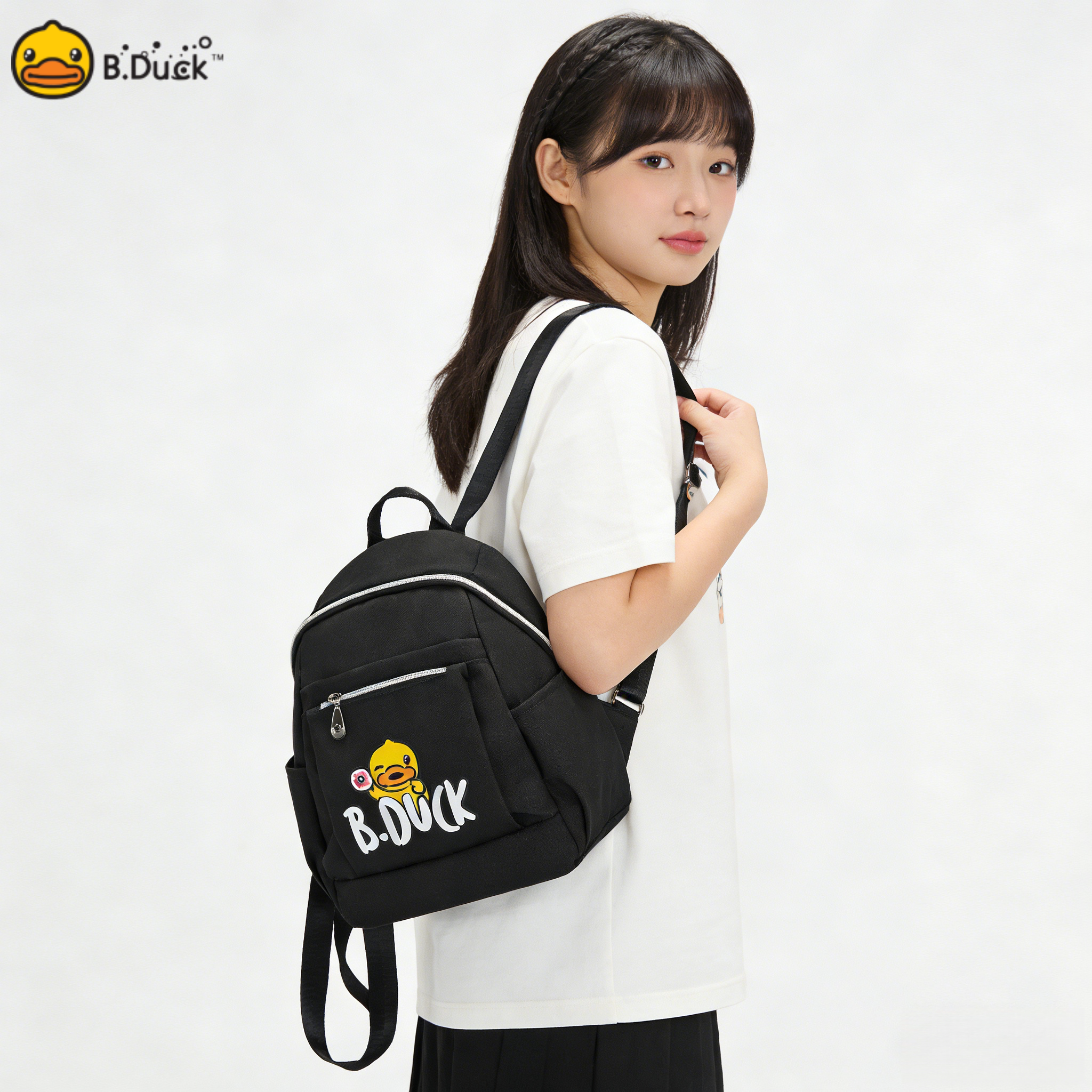B.Duck小黄鸭爱心甜甜圈背包