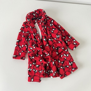 24A儿童 中小童 居家舒适保暖 幼童卡通浴袍 80-140