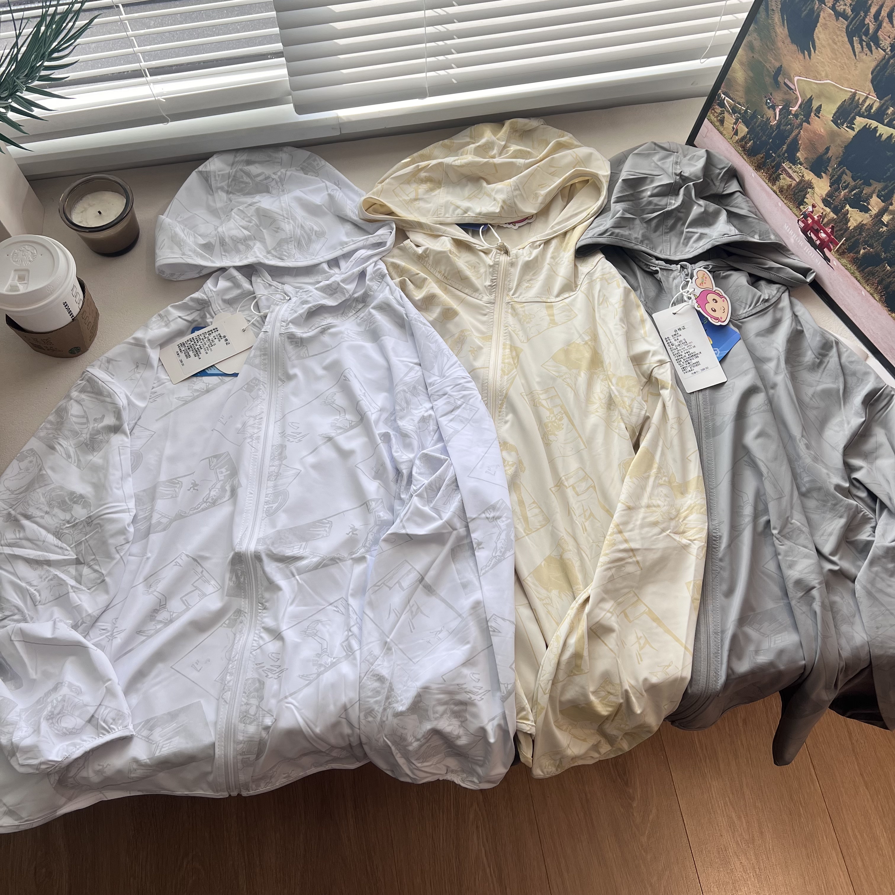 UPF50 防紫外线春夏装男童运动透气连帽防晒服外套风衣140-170