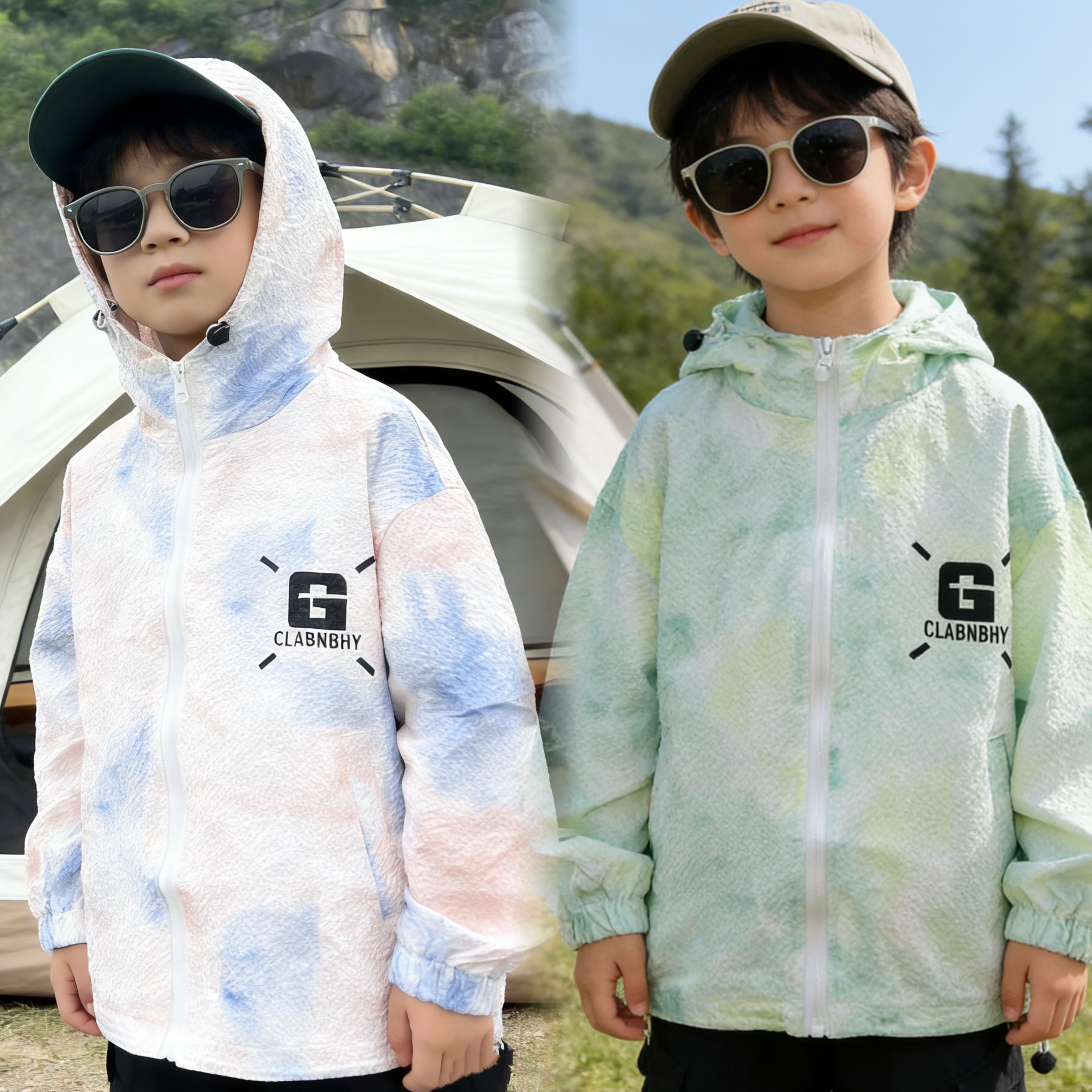 男女童防紫外线春夏装男童运动透气连帽防晒服外套风衣140-170