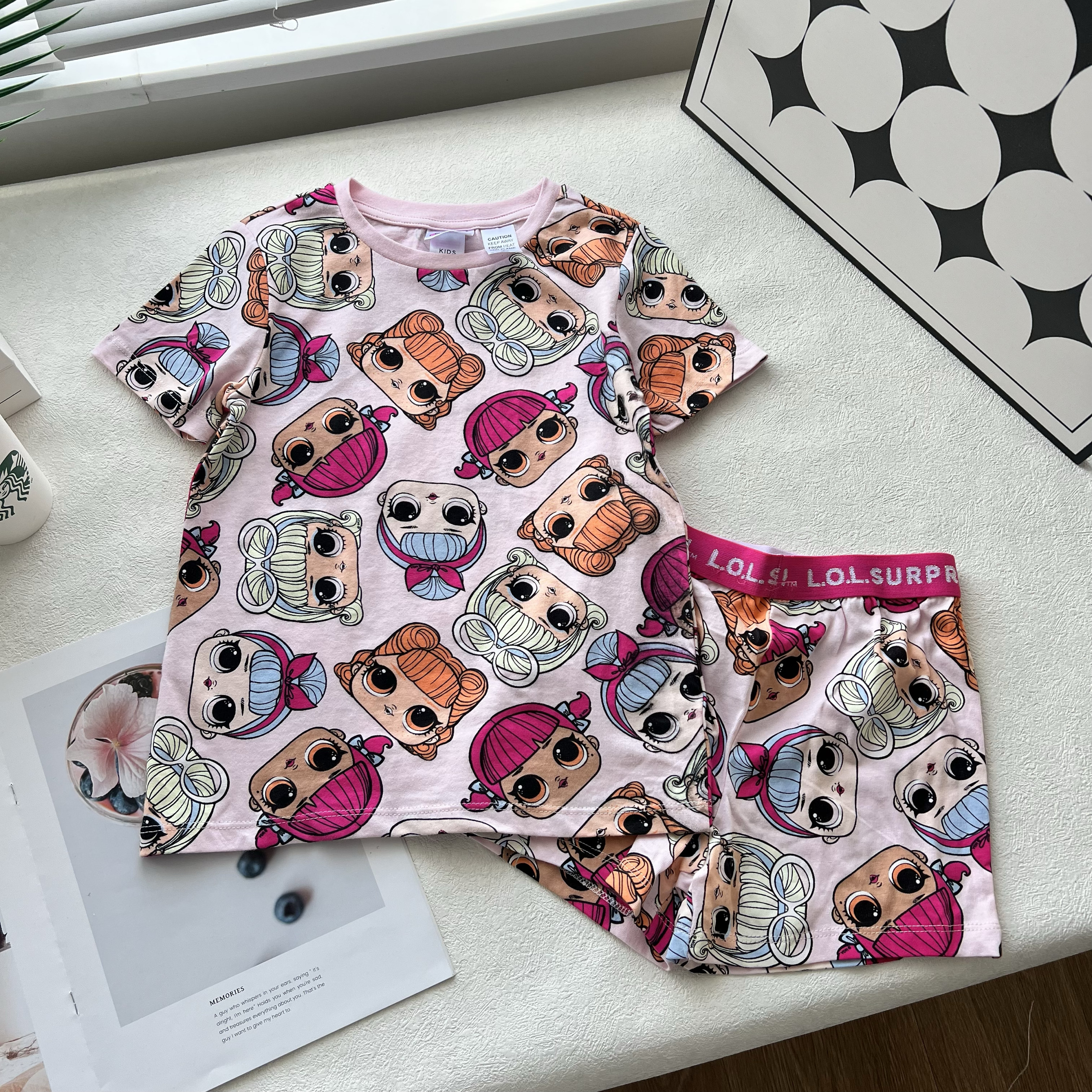 棉棉夏装男童卡通短袖休闲女童女孩睡衣 居家套装100-140