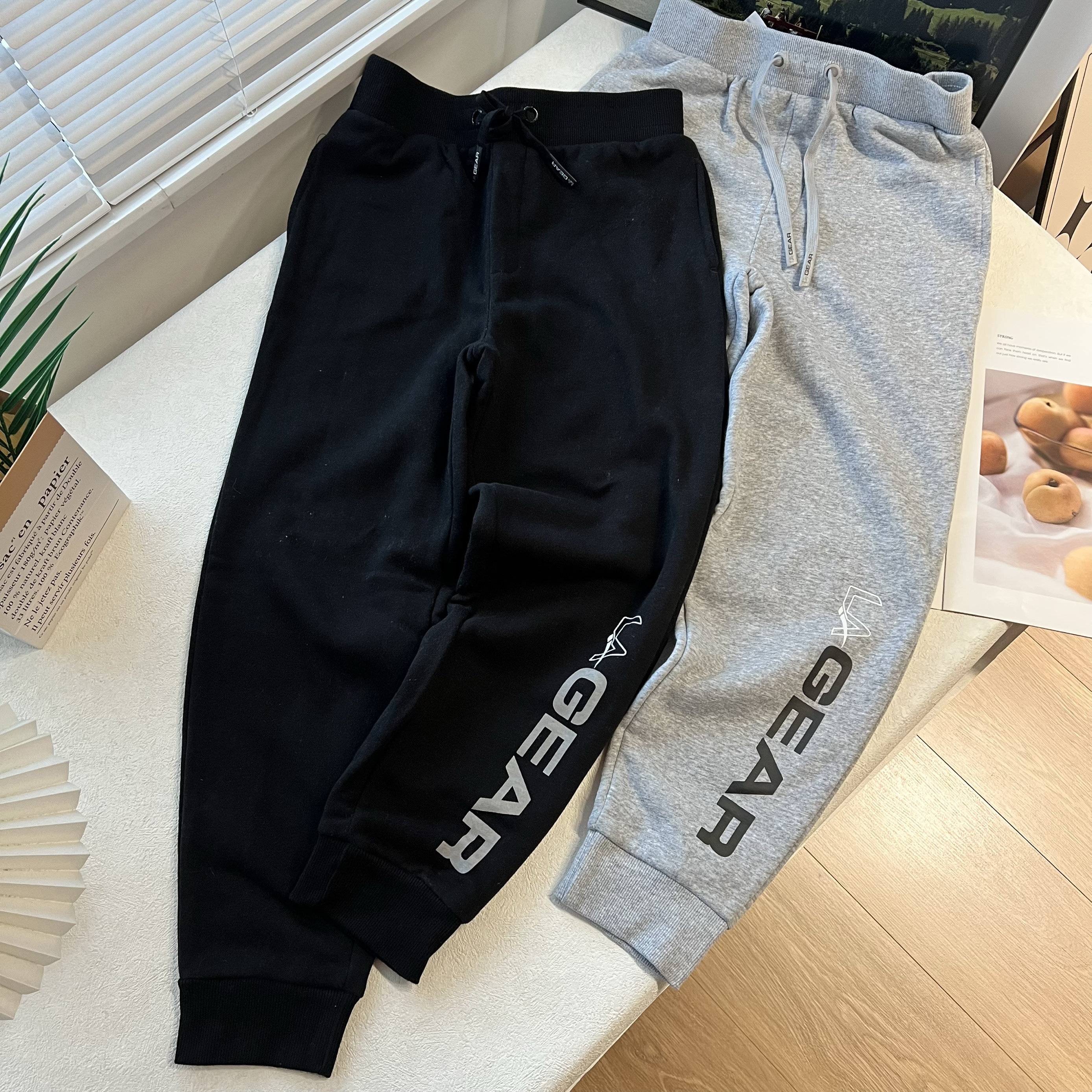 出口 T青少年加绒加厚运动裤中大童裤子跑步多袋长裤卫裤 120-170