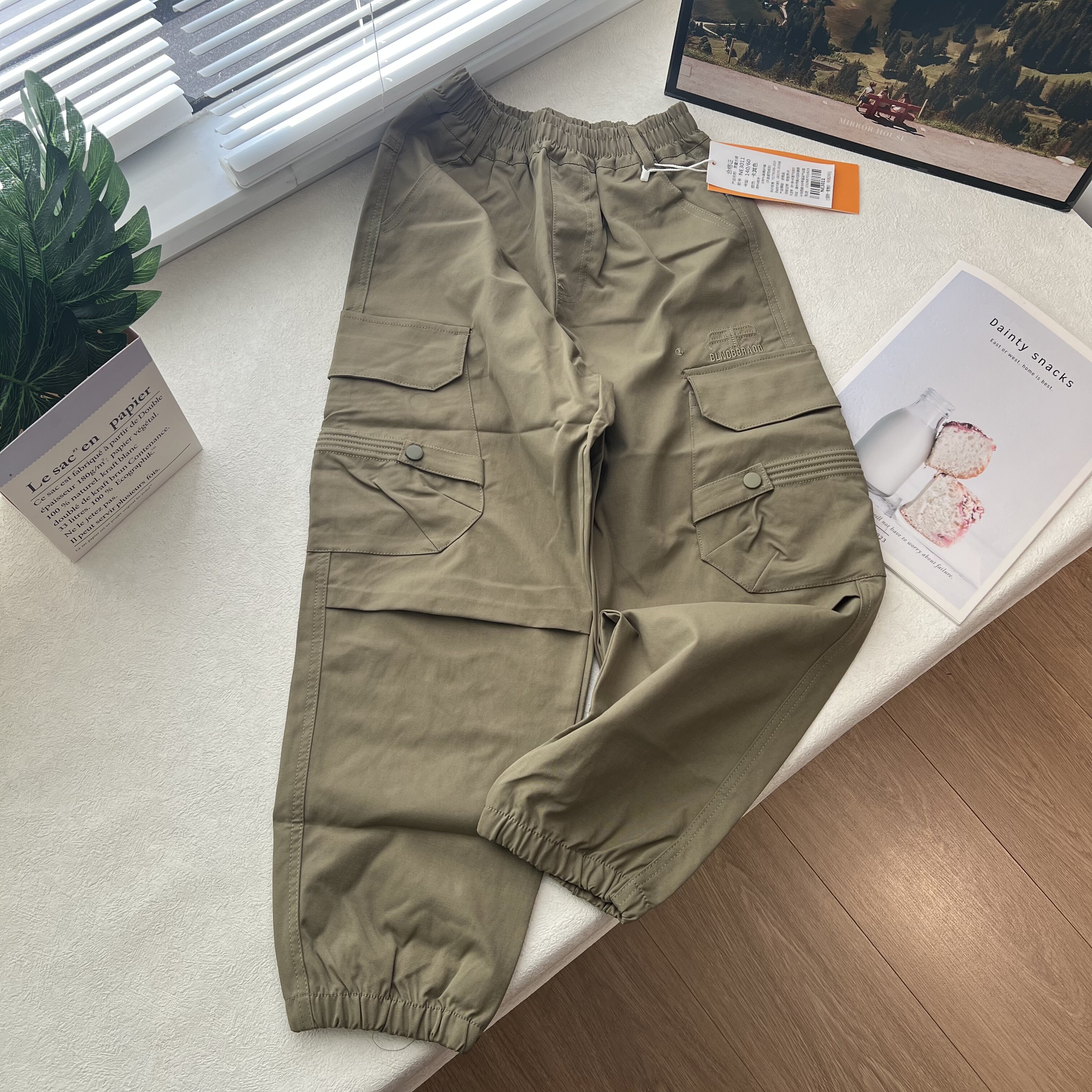 3001秋季新款 多袋裤宽松中大童装儿童单层梭织长裤休闲裤子卫裤