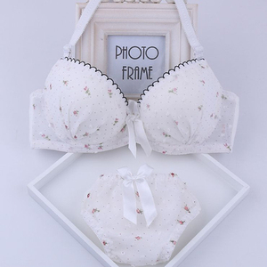 日系可爱少女小清新高中大学生薄款有钢圈文胸罩调整型内衣女套装