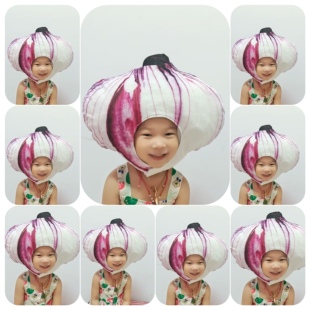 可爱搞怪儿童蔬菜洋葱头套帽子拍照神器摄影道具表演服饰男女通用