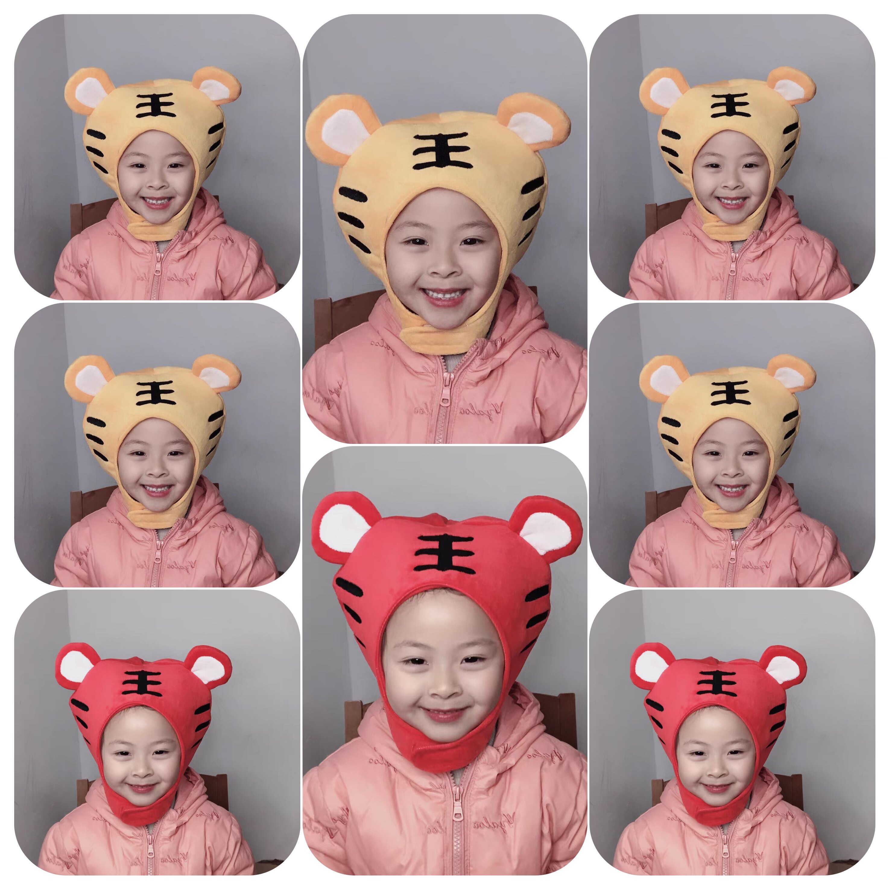 六一儿童节虎年可爱搞怪卡通儿童老虎头套帽子拍照出游表演道具