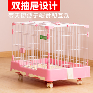 创逸兔笼一米狗笼子单层猫笼兔笼室内家用带抽屉狗笼大号兔笼