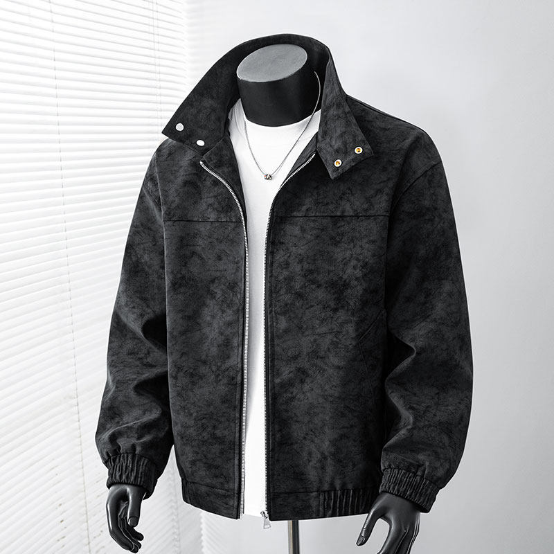 得物品质休闲皮夹克飞行服皮衣男防外套730特P58,男装夹克,电商A010
