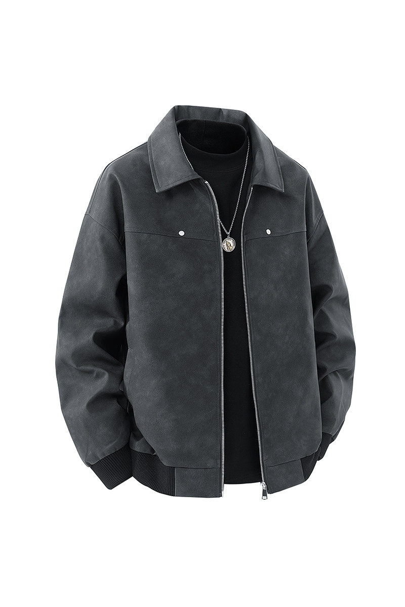 得物品质休闲皮夹克飞行服皮衣男防外套237特P50,男装夹克,电商A010