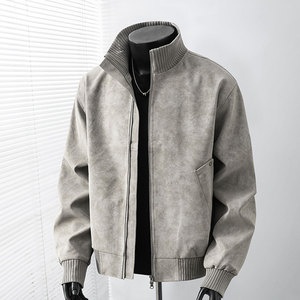 得物复古底特律休闲皮夹克飞行服皮衣男防外套26183特P60图片