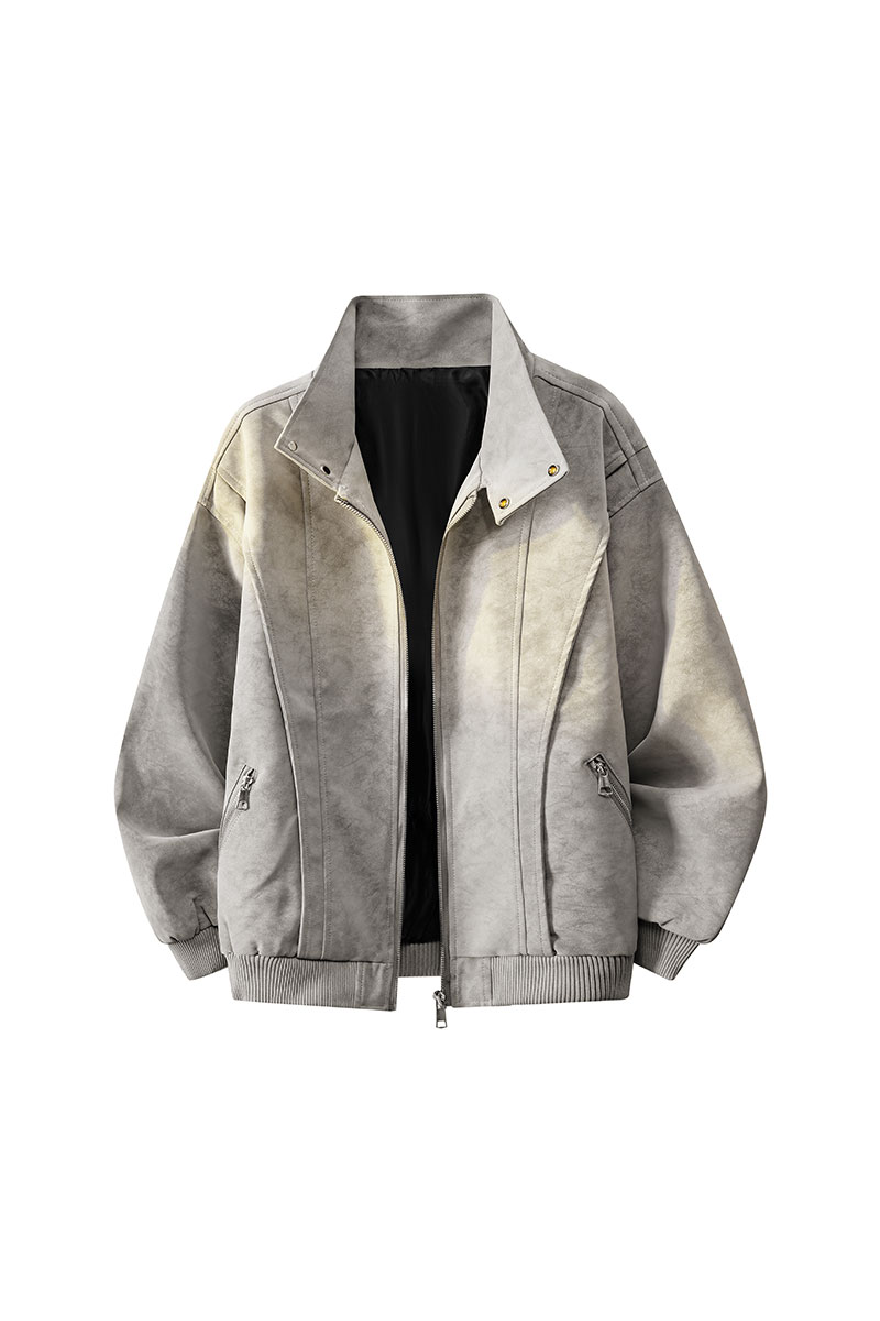 得物品质休闲皮夹克飞行服皮衣情外套2581特P66,男装夹克,电商A010