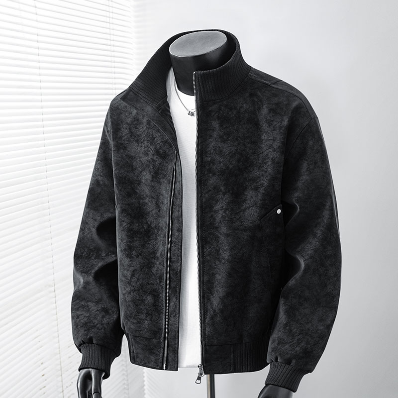得物复古底特律休闲皮夹克飞行服皮衣男防外套26183特P60,男装夹克,电商A010