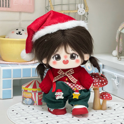 20cm娃衣圣诞节毛绒着替套装20厘米棉花娃娃衣服圣诞新品原创设计
