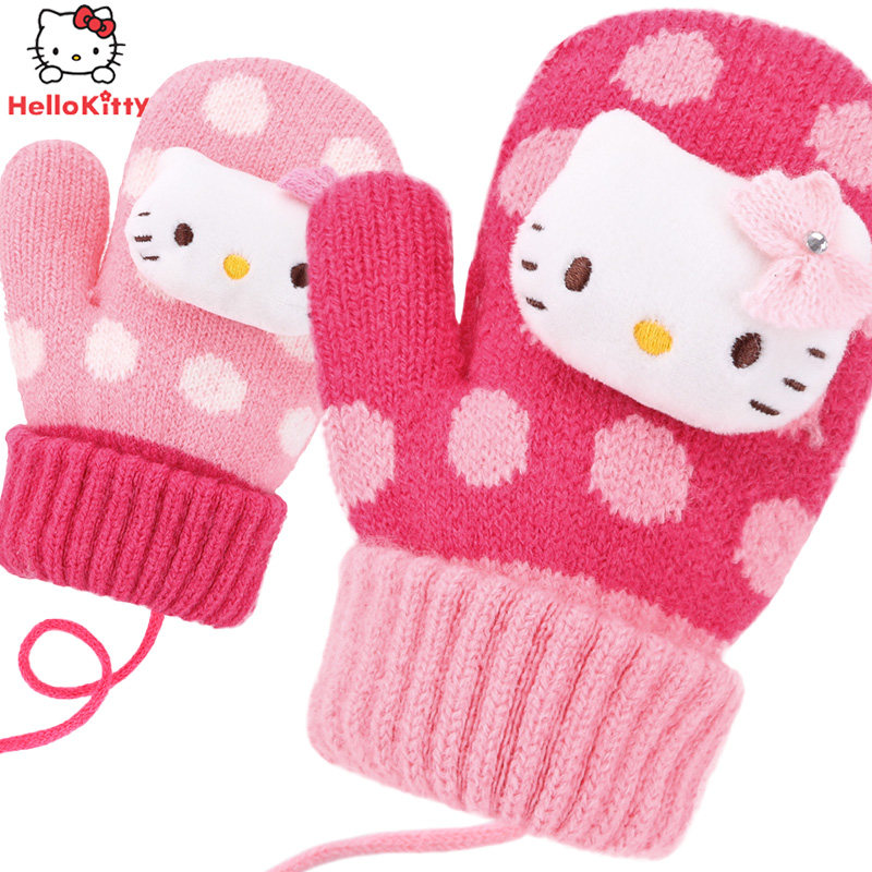 Hello Kitty凯蒂猫女童手套冬 保暖加绒小孩儿童可爱宝宝毛线针织|msdalam kategori Kanak-kanak/Bayi/Keluarga dipasang, Hat/Muffler/topeng/sarung tangan/alat penutup telinga/Jiaotao, sarung tangan - dari Buy2taobao.com untuk memberikan perkhidmatan ejen Taobao profesional membeli