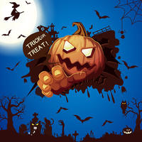 Halloween non-adhesive electrostatic stickers, shop window stickers, pumpkin, skull, blood hand, bar, party and gathering decorations thumbnail 8