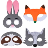 Детская флисовая маска, кролик из нетканого материала, лиса, енот
