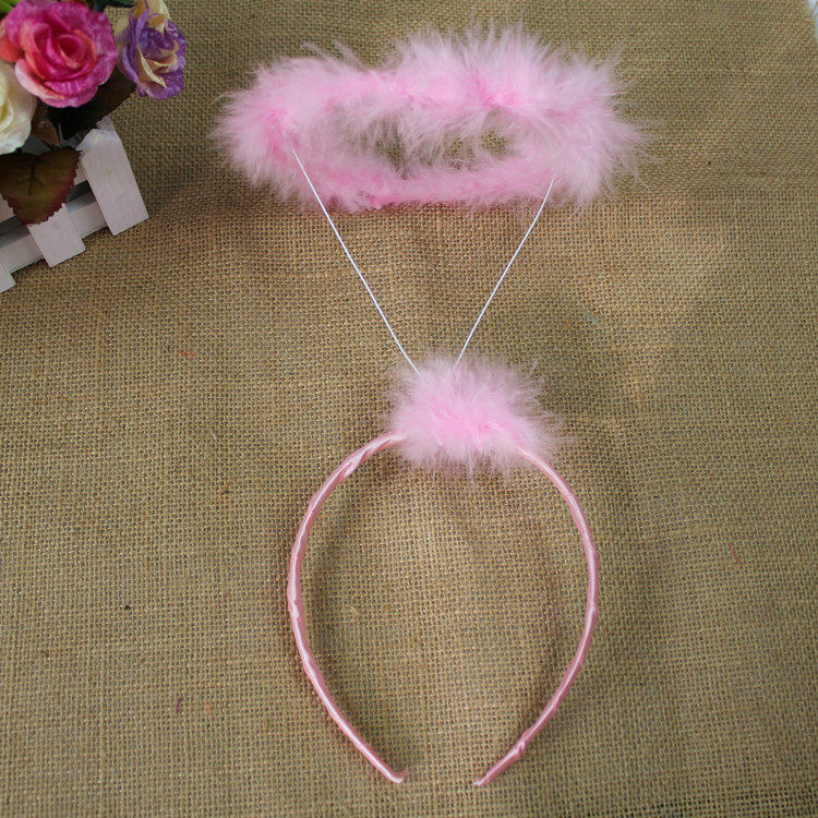 林芳25g六一万圣节装扮派对表演用品儿童头饰发箍-天使带翅膀头箍