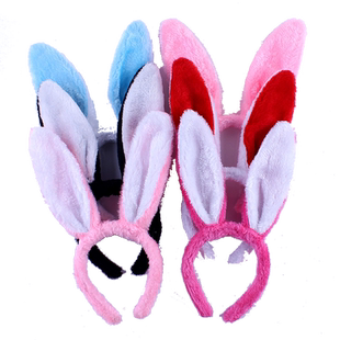 林芳动物兔子头饰小白兔耳朵头箍发卡发箍兔子耳朵兔女郎表演