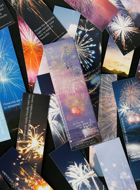 沐染 花火辞暮纸书签30张ins风格日式书简阅读标记卡片教师节礼物