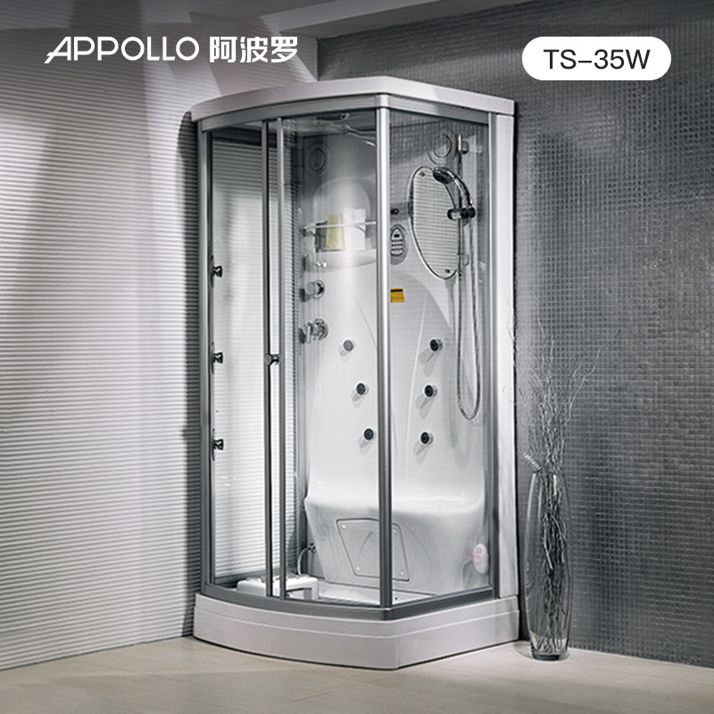 appollo阿波罗淋浴房卫浴室整体一体式干湿分离弧扇形家用ts-35w