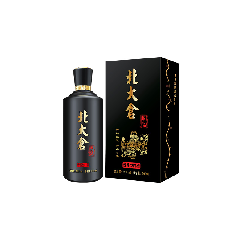 北大仓匠心白酒 53度酱香型 500ml*6瓶/箱 国标优级 盒装白酒