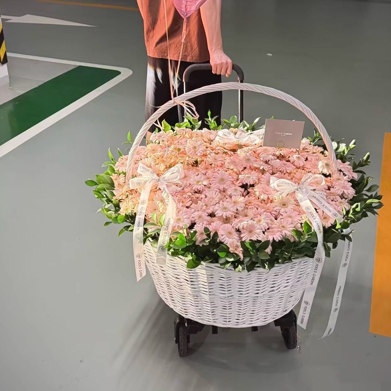 超大花篮巨型篮子纯白藤编手提鲜花花艺精美编织蓝花店专用礼品篮