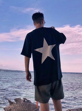 FEAR OF GOD FOG ESSENTIALS复线五角星潮流宽松高街风短袖男T恤