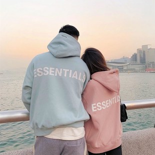 ESSENTIALS复线3M反光字母FOG潮牌高街宽松情侣连帽卫衣外套男女