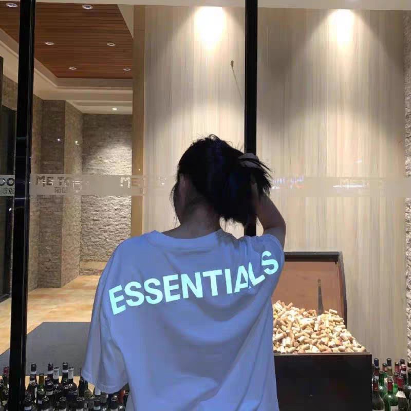 ESSENTIALS反光字母短袖T恤潮牌