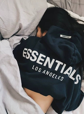 FOG复线essentials洛杉矶连帽衫反光高街卫衣潮牌情侣宽松外套男