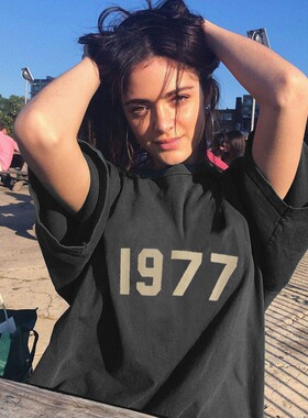 FOG FEAR OF GOD复线ESSENTIALS美式1977高街FG宽松欧美短袖T恤男